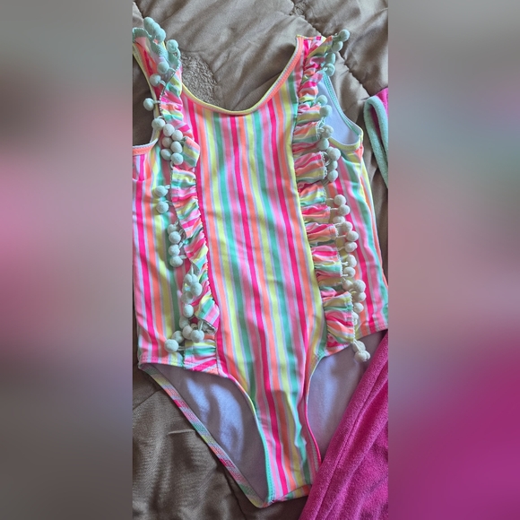 Nicole Miller Pink and Multicolor Kids Swim Set (B1) - Picture 2 of 4